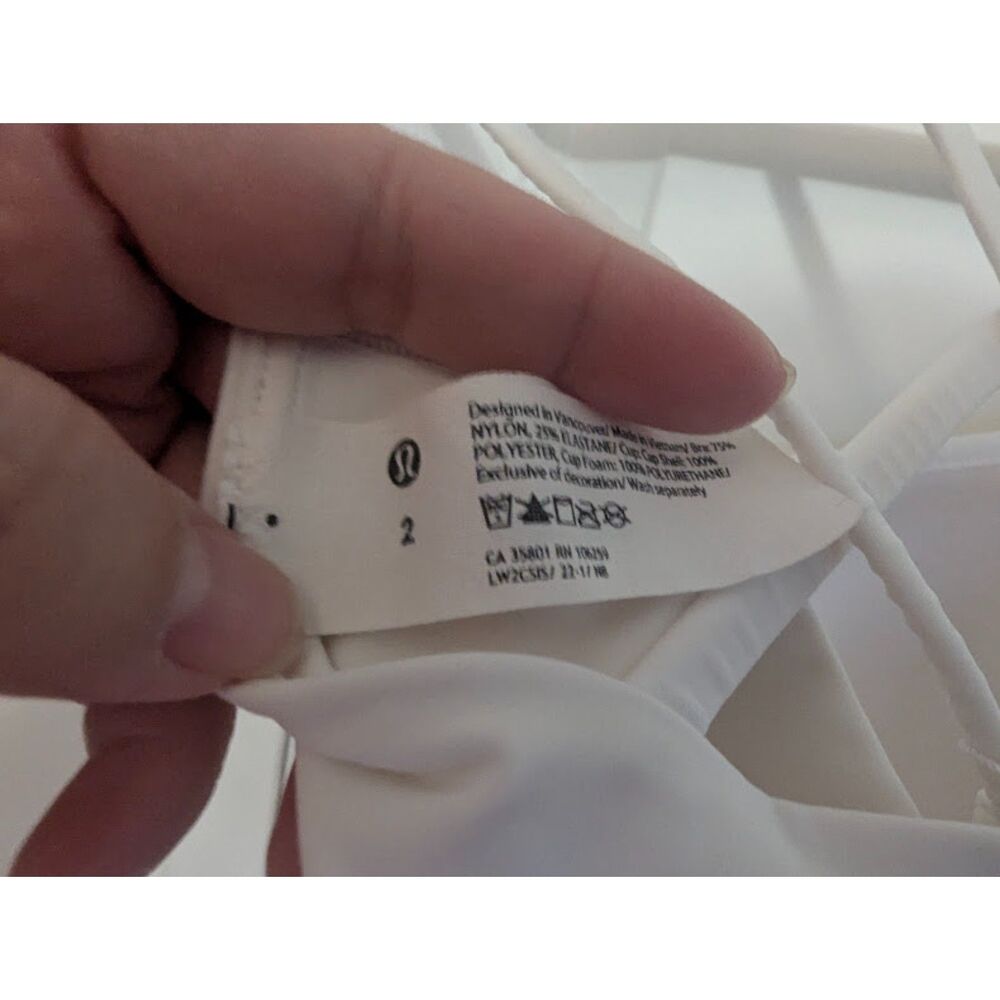 Lululemon white Longline Like a Cloud Bra sz 2 NWOT? - Picture 5 of 5